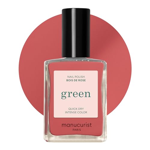 Manucurist • Green Nail Polish Bois de Rose • Natural Classic Nail Polish 9-Free • Vegan and Plant-Based Nail Polish (80%) • Manicure & Nail Care • 0.5 fl oz (BOIS DE ROSE)