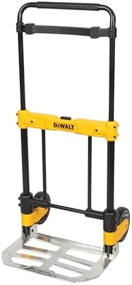 DEWALT Folding Hand Truck and Moving Dolly, 420-lb Capacity Utility Cart, Heavy-Duty Steel Frame, Telescoping Handle, Flat-Free 7-inch Wheels