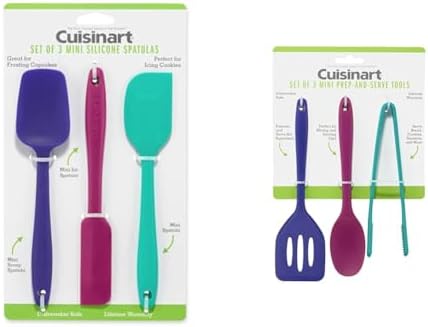 Cuisinart CTG-00-S3MSJ Mini Silicone Spatulas, Set of 3, Jewel & Set of 3 Mini Prep-and-Serve Tools