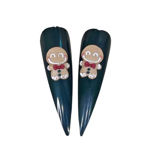 Set 10Pcs 3D Acrylic Cake Man Christmas Nail Art Charms Handmade by Acrylic Powder HaFLoNa Flowers Nail (Cake Man-10Pcs)