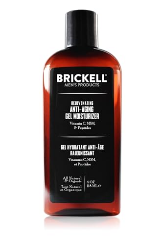 Brickell Men's Rejuvenating Anti-Aging Gel Moisturizer For Men, Natural and Organic, Fast Absorbing Moisturizer Reduces Fine Lines and Wrinkles (Scented, 4 oz)