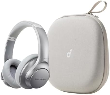 Soundcore Anker Life Q20 Hybrid Active Noise Cancelling Headphones, with Headphones Case, Wireless Over Ear Bluetooth Headphones, 60H Playtime, Hi-Res Audio, Deep Bass, Memory Foam Ear Cups