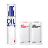 Lips Hair Oil 100ml Leave-in Treatment for Men and Women Smooth Hair Styling + Comes with Trial Shampoo and Conditioner