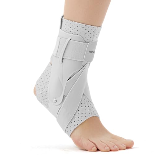 Right Ankle Brace for Women & Men - Ankle Support Sprained Ankle Brace for Achilles,Tendon,Sprain,Injury Recovery,Ankle Support Brace for Running, Basketball, Football (Grey,M,Right)