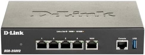 D-Link Gigabit VPN Router | Perfect for Remote and Hybrid Work | 4 Port Gigabit Dual WAN Failover | Enterprise-Grade Encryption | TAA/NDAA-Compliant | Limited Lifetime Protection (DSR-250V2)