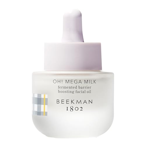Beekman 1802 Oh! Mega Milk Facial Oil - Hydrating Vitamin C & Niacinamide Serum - Repairs Skin Barrier & Reduces Dark Spots For Aging Skin - Fragrance Free, Sensitive Skin Safe