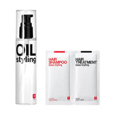 Lips Hair Oil 100ml Leave-in Treatment for Men and Women Smooth Hair Styling + Comes with Trial Shampoo and Conditioner