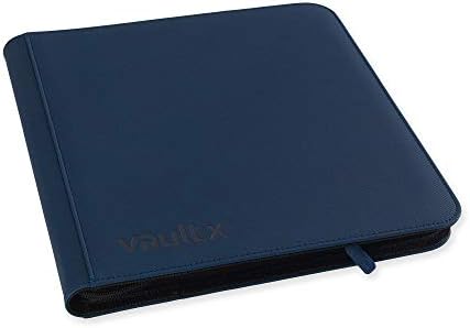 Vault X Premium Exo-Tec Zip Binder 12 Pocket, 20 Double-Sided Pages for 480 Side-Loading Slots for Board, Collectible or Trading Card Game Protective Folder Album (Blue)