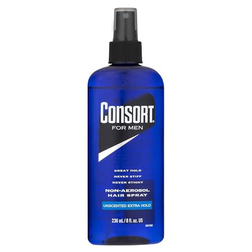 Consort Hair Spray for Men, Extra Hold, Unscented, Non-Aerosol - 8 oz(Pack of 4)