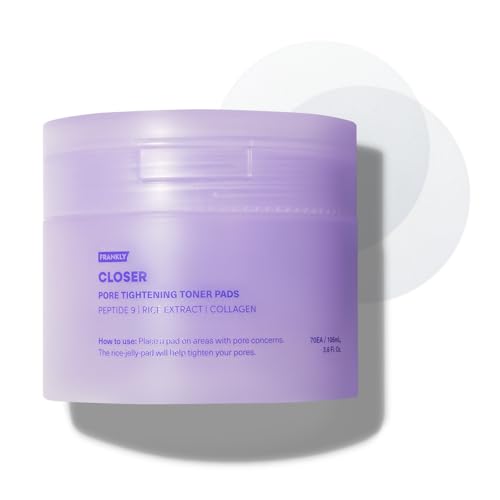 Frankly Closer Toner Pads 70pcs | Pore Minimizing & Moisturizing Jelly Pads for Smooth Skin | 9 Peptides, Vegan Collagen & Rice Extract | Vegan, All skin types, Korean Skincare | Valentines Day Gifts