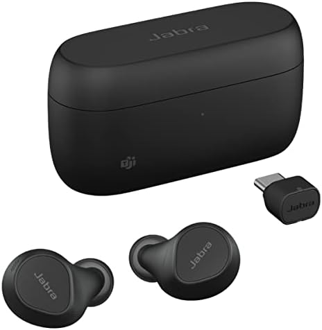Jabra Evolve2 True Wireless in-Ear Bluetooth Earbuds with Active Noise Cancellation (ANC) and 4-mic MultiSensor Voice Technology - Microsoft Teams Certified, Works with All Other Meeting apps - Black