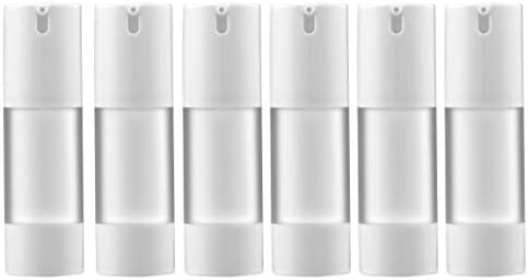 longway 1 Oz (30ML) Empty Refillable Airless Pump Bottle,Travel Foundation Containers,Airless Cosmetic Pump Bottle for Hand Sanitizer, Toner,Gel,Hair Oil, Lotion and Face Cream (Pack of 6, Frosted)