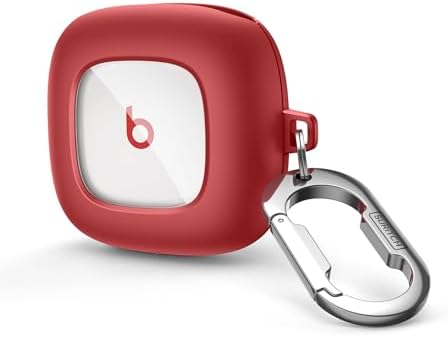 SURITCH for Beats Fit Pro Case Cover Protector, Shock-Absorbing Protective TPU Shell for Beats Fit Pro Charging Case 2021 Earbuds Secure Locking System with Anti-Lost Keychain, Red