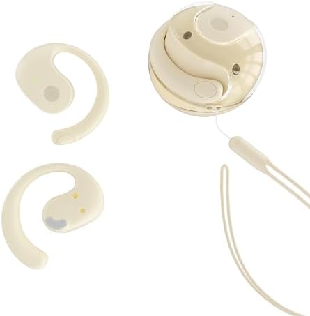 Ows Hanging Earphones 5.4 Bluetooth , Air Conduction Wireless Bluetooth Earphone, Bluetooth BT 5.4 Low Latency, Open Ear Headphones IPX5 Waterproof and Noise Reducing Touch Sports Earphones Khaki