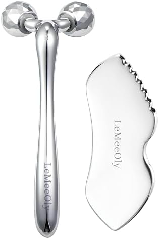 Stainless Steel Gua Sha Facial Tools Metal GuaSha Tool for Face Neck, Detailer Gua Sha Lymphatic Drainage Face Massage Tool, Christmas Gift for Women (Stainless Steel gua sha 4)