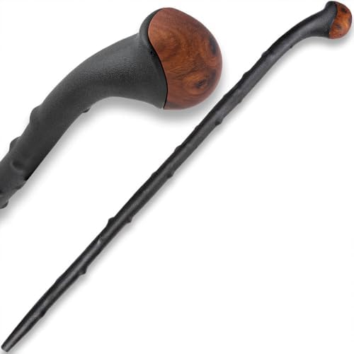 Night Watchman Blackthorn Shillelagh Cane | Traditional Walking Stick Design | Molded Polypropylene | Impact-Resistant Faux Wood Cap | 37 Inches Long