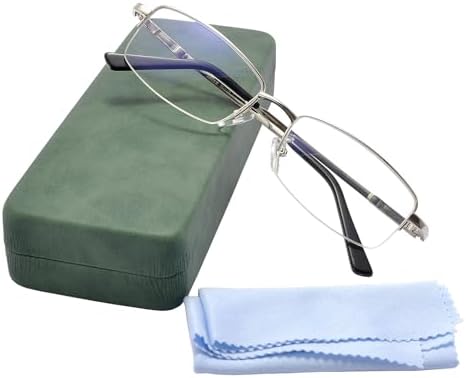 Computer Blue Light Blocking Glasses For Men And Women Computer Gaming Glasses Metal Half Frame Clear Lens