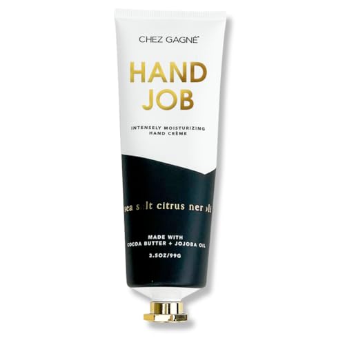 Intensely Moisturizing Vegan Hand Cream (3.4oz) Jojoba Oil Cocoa Butter- Non-Greasy, Fast-Absorbing, Made In US - Hand Job - Hand Crème (3.4oz, Sea Salt, Citrus & Neroli)