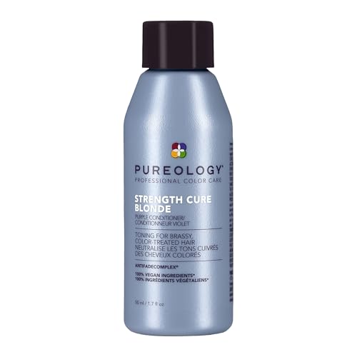 Pureology Strength Cure Blonde Purple Conditioner - For Blonde & Lightened Color-Treated Hair, Strengthens Hair & Fights Brass, Sulfate-Free & Vegan