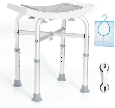 FSA Shower Chair for Inside Shower, Padded Shower Seat for Adults, Adjustable Bath Chairs for Bathtub, Shower Stool for Elderly/Senior/Handicap/Pregnant by SOUHEILO