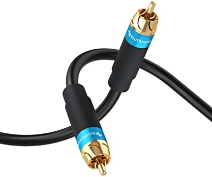 BlueRigger RCA Audio Subwoofer Cable (35FT, Dual Shielded, Gold Plated RCA to RCA Connectors) – for Subwoofer, Amplifier, Home Theater