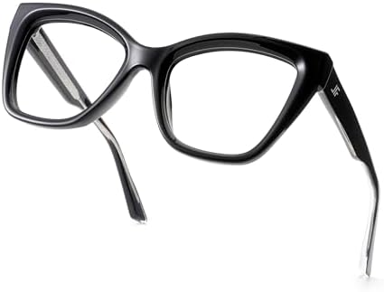 Women's Oversized Blue Light Blocking Glasses, XL Cat Eye Computer Gaming Eyeglasses Anti Eyestrain & UV Glare RF6217