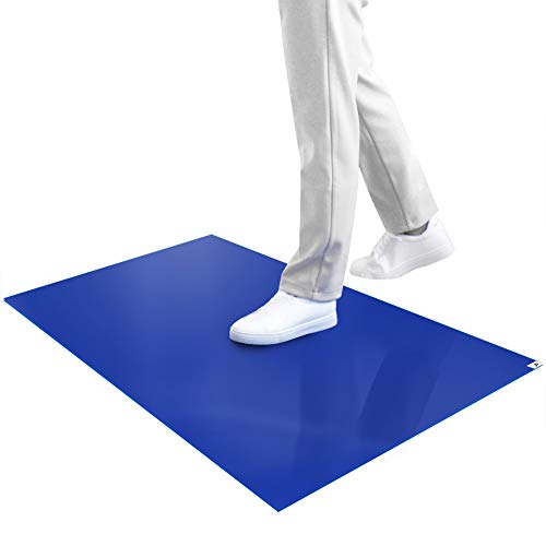 SATECH Sticky/Tacky/Adhesive Mat 18" x 36" Blue (Case of 4 Mats,30 Sheets Each) for Cleanroom Laboratory Hospital Construction Pets