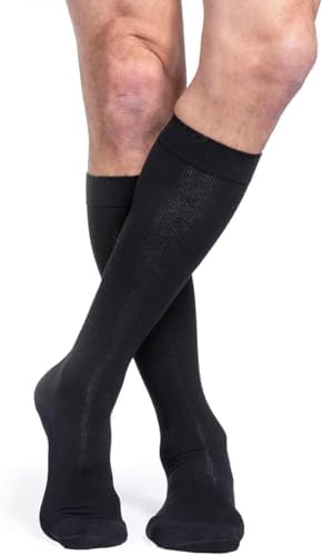 SIGVARIS Men’s Essential Cotton 230 Closed Toe Calf-High Socks 20-30mmHg