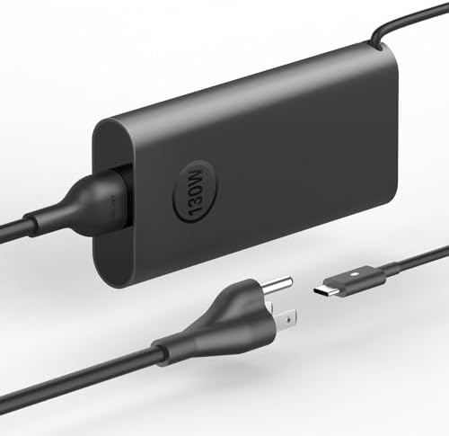 130W USB C Laptop Charger for Dell XPS 15 2-in-1 9575 9500 XPS 17 9700 Precision 5530 2-in-1 5550 5750 3660 3551 Latitude 7410 7310 7210 9410 9510 5420 5520 Type C Power Adapter