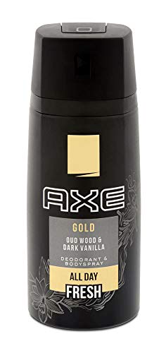 AXE Body Spray Gold Oud Wood & Fresh Vanilla, 5.07 oz (Pack of 3) (Package May Vary)