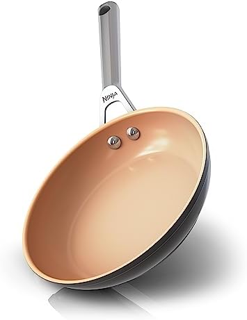 Ninja Extended Life Premium Ceramic 8" Fry Pan, Nonstick Fry Pans, Pots, PTFE Free, Healthy Cooking, Oven Safe to 550°F, Dishwasher Safe, All Stovetops & Induction Compatible, Apricot, CW90020