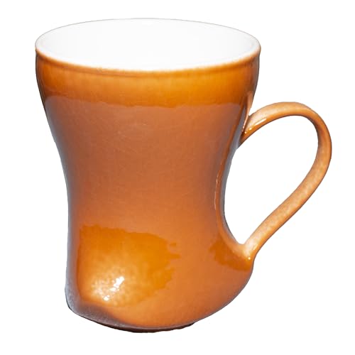 12Oz Crack Reactive Glaze Ceramic Coffee Mug, So Cool Cup With Handle Suitable for Office and Home Drinking Coffee Tea Cocoa Milk,Lead cadmium free, Dishwasher Microwave Safe(Orange)