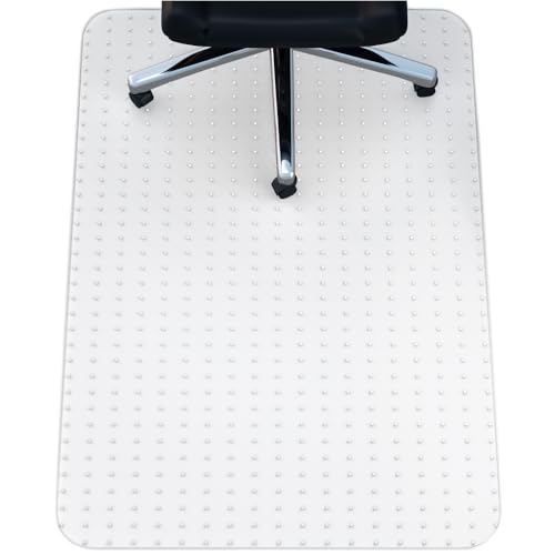 NINJA Easy Glide Office Chair Mat for Carpet Floors, Strong Slip Resistant Under Desk Floor Protector, Stay in Place Plastic Computer Mats for Rolling Work and Gaming Chairs, 32.5x48 Inch, Clear