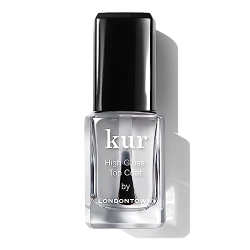 LONDONTOWN High Shine Glossy Top Coat Nail Polish, Long Lasting Wear, Vegan/Cruelty-Free Gluten-Free Formula .40fl oz