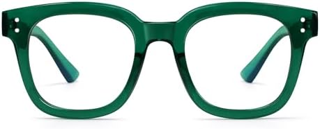 Madison Avenue Blue Light Blocking Glasses Oversized Fashion Blue Light Glasses for Women Anti Eyestrain & UV Protection Computer Eyeglasses (Green)