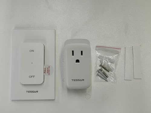 Remote Control Outlet, TESSAN Wireless Remote Light Switch, On Off Switch Plug for Lights, Lamps, Fans, Household Appliances