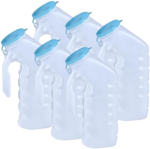 Vakly Male Urinal with Glow in The Dark Spill Proof Cover [32oz -1000ml ] Portable Pee/Urine Container Bottles for Men Used for Car, Hospitals, Incontinence, Emergency and Travel (6)