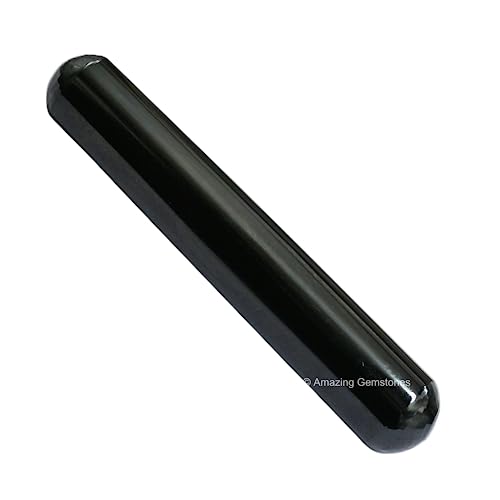 Black Agate Crystal Wand Massage Stick - Pelvic Wand Gua Sha for Adults - Crystals and Healing Stones Massage Wands for Adults Gifts (Smooth)