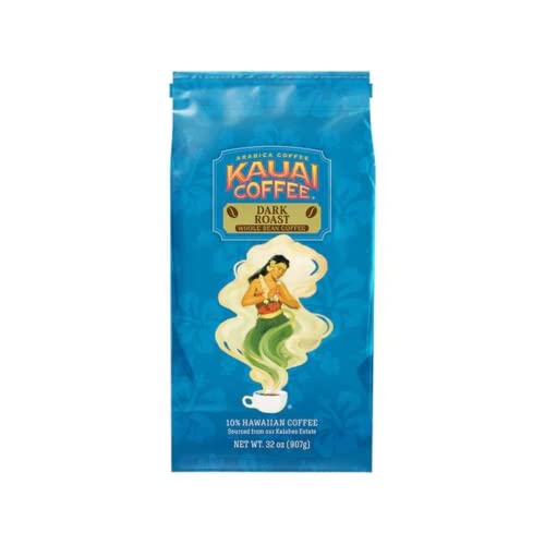 Kauai Coffee Koloa Estate Dark Roast - Whole Bean Coffee, 32 oz Package