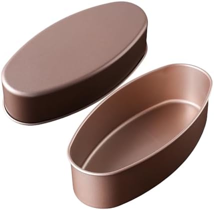 Llanera Leche Flan Molder Filipino, Leche Flan Llanera, 2 Pack 8-Inch Oval Cheesecake Pan, Non-Stick Carbon Steel Baking Mold for Meatloaf, Breads, Homemade Cake, Oven and Instant Pot Bakeware