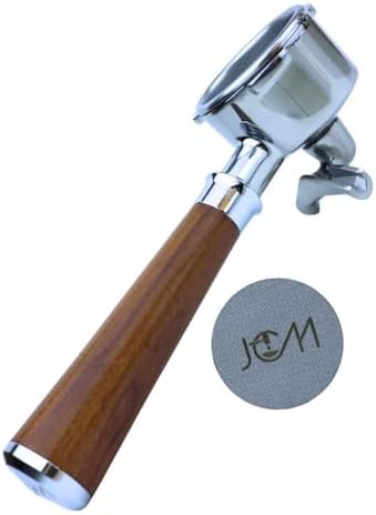 54mm Espresso Double Spout Portafilter 3 Ears Red Rosewood Handle – Fits 54mm Breville Espresso Machine – Includes Stainless Steel 18g Filter Basket & 1.7mm Puck Screen