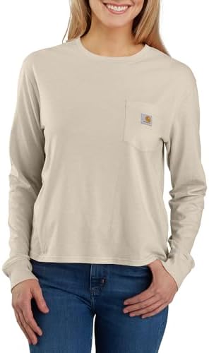 Carhartt Women's Loose Fit Lightweight Long-Sleeve Crewneck Pocket T-Shirt