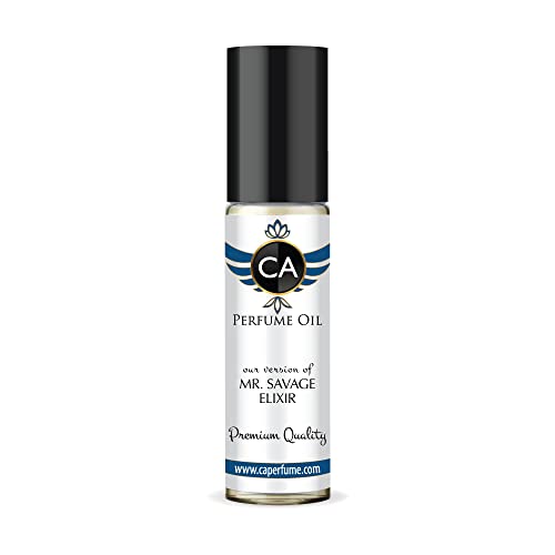 CA Perfume Club Impression of Christian Mr.Savage Elixir For Men Replica Body Oil Dupes Concentrated Fragrance Clone Alcohol-Free Grand Quality Sample Size Type For Parfums Cologne 0.3 Fl Oz/10ml