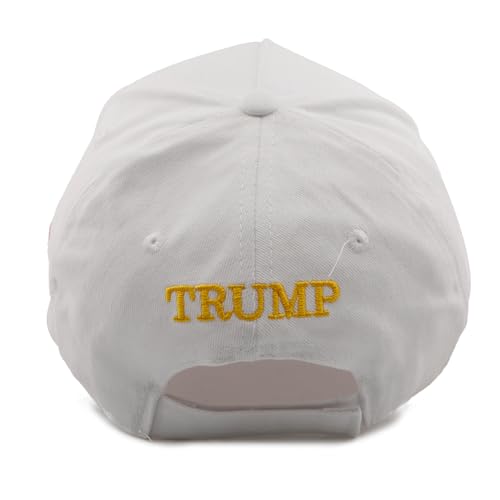 Puoyis Trump 45-47 MAGA Hat Trump 2024 Hat Make America Great Again Hat Embroidered Adjustable Baseball Cap White