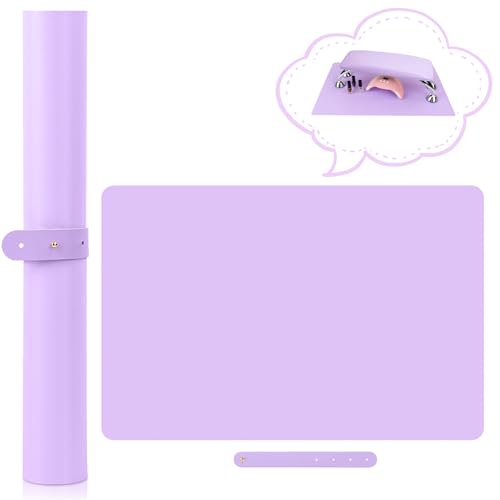 (MAT ONLY) Nail Art Table Mat, Nail Arm Rest Pad for Acrylic Nails, Soft Microfiber PU Leather Nail Mat for Table, Foldable Nail Hand Rest Pillow Manicure Pad, Acrylic Nail Desk Mat for Nail Cushion