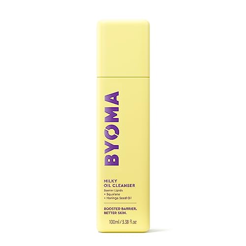 BYOMA Milky Oil Cleanser - Hydrating Facial Cleanser for Skin Barrier Repair - Tri-Ceramide Face Wash for Sensitive Skin & All Skin Types - Deeply Hydrated Skin, No Oily Residue - 3.38 fl oz