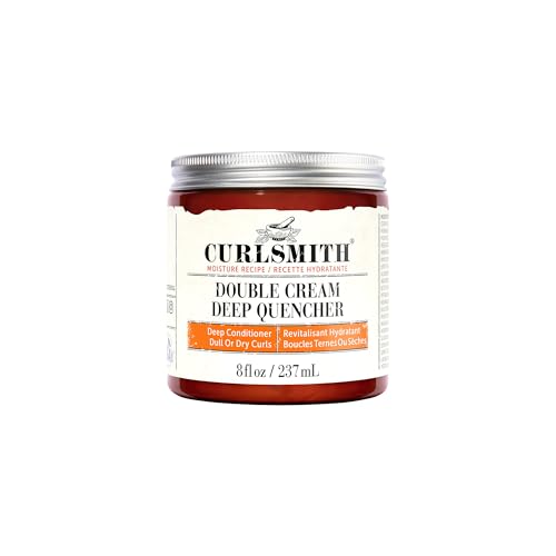 CURLSMITH - Double Cream Deep Quencher - Vegan Moisturising Deep Conditioner for Ultra Dry, Wavy, Curly or Coily Hair (8 oz / 227g)