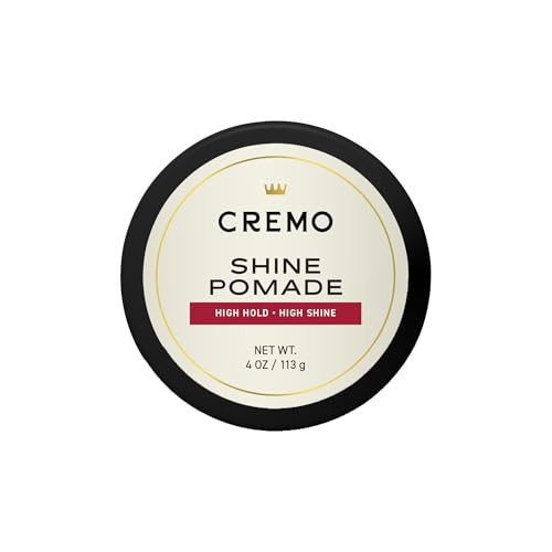 Cremo Hair Pomade for Men - Premium Barber Grade Pomade, High Hold & Shine, Hair Styling, 4 Oz