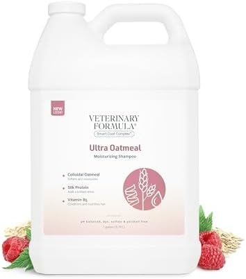 Veterinary Formula Smart Coat Complex Ultra Oatmeal Moisturizing Shampoo for Dogs, 128 Fl oz / 1 Gallon – Moisture-Rich, Nourishing – Leaves Coat Clean, Soft, Silky, Shiny – Long-Lasting Fragrance