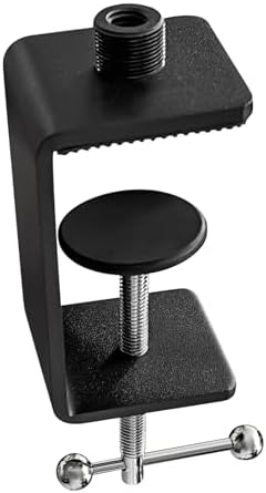 Table Microphone Clamp - Heavy-Duty Desk Mic Metal Clamp Mount with 5/8-27 Male and 3/8-16 Female Thread, 1PCS